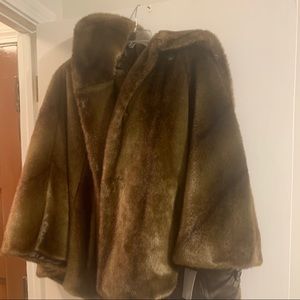 Calvin Klein Faux Fur Hoodie Cape